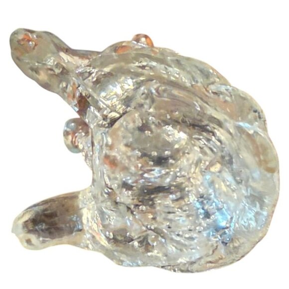 Vintage Dog Figurine 6" Clear Glass Handcrafted Canine Sculpture - Picture 8 of 9
